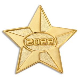 Blank 2022 Gold Star Pin, 1" W x 1" H