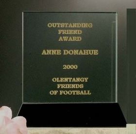 Custom Diagonal Square Award w/ Marble Base (6")