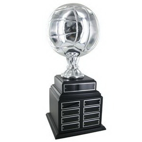 Custom Silver Volleyball Perpetual Trophy (19")