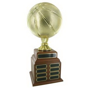 Custom Gold Basketball Perpetual Trophy (20")