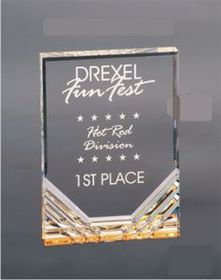 Custom Gold Acrylic Jewel Mirage Award (3 1/2"x5"x1")