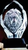 Custom Animal Kingdom Lion Hand Blown Glacier Award (6.5