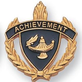 Blank Fully Modeled Epoxy Enameled Scholastic Award Pins (Achievement), 7/8" L