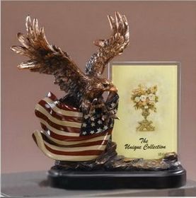 Custom Resin Eagle/ American Flag Picture Frame Award (9"X10")
