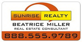 Custom Real Estate Magnetic Car Signs - 24"x12" Round Corners