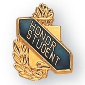 Blank Enameled & Epoxy Domed Scholastic Award Pin (Honor Student), 5/8" W