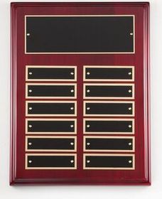 Blank Rosewood High Gloss Finish Perpetual Plaque w/ 12 Engraving Plates (9"x12")