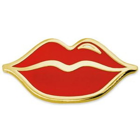 Blank Red Lips Lapel Pin, 7/8" W x 7/16" H