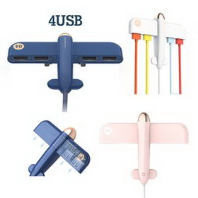 Custom 4-Port USB Air Force One Aircraft Shaped Hub, 4 1/8" L x 3 5/16" W x 1" H