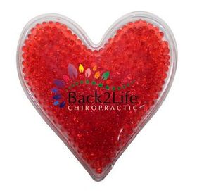 Custom Heart Gel Bead Hot/Cold Pack (Full Color Digital), 4" W X 4 1/2" H