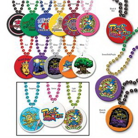 Custom 33" Print-n-Toss Beads w/ a 4-Color Process Decal on the Medallion