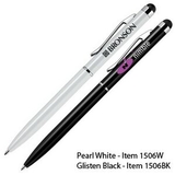 Custom Aluminum Ball Point Pen and Stylus / Pearl White (Engraved)