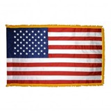 Custom U.S. Nylon Indoor/ Parade Flag with Gold Fringe (2'x3')