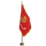 Custom 7' Pole & 3' x 5' Flag - Marine Corps Indoor Presentation Set