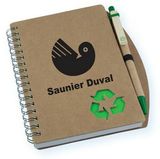 Custom Recycled Cardboard Notebook with Pen