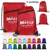 Custom Drawstring Backpacks with Front Zipper Pocket, 13.00