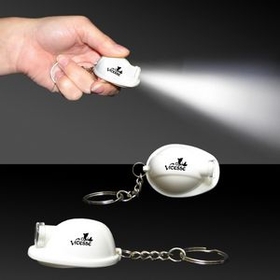 Custom 2" White Safety Helmet Flashlight Keychain