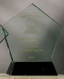 Custom Jade Glass Pentagon Award (4