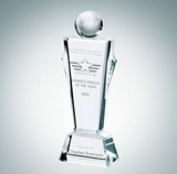 Custom Conqueror Globe Optical Crystal Award, 11