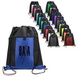 Custom Sporty Drawstring Backpack with Mesh Pockets, 14