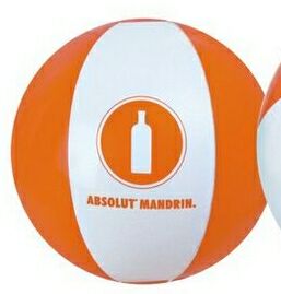 Custom 12" Inflatable Orange & White Beach Ball