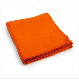 Blank Promo Fleece Throw Blanket - Orange, 50" L X 60" W