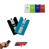 Custom Multifunction Silicone Cellphone Wallet With Stylus Stand, 2.25