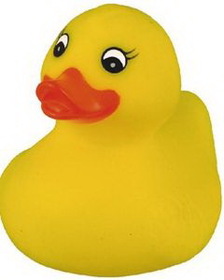 Blank Rubber Spring Time Yellow Duck Toy, 2 3/4" L x 2 1/4" W x 2 3/4" H