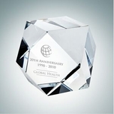 Custom Hexagon Optical Crystal Paper Weight, 2 3/8