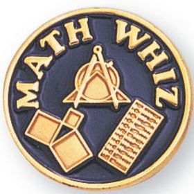 Blank Scholastic Award Pin (Math Whiz), 3/4" Diameter