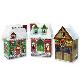 Custom Christmas Village Favor Boxes, 3" L x 1 1/2" W x 3/4" H