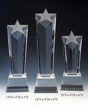 Custom Star Tower Optical Crystal Award Trophy., 12