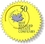 Custom Fluorescent Chartreuse Flexo-Printed Stock Seal Label (2.188"), Price/piece