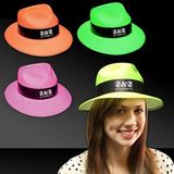 Custom Neon Plastic Fedora Gangster Hats