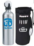 Custom stainless steel water bottle with golf ball , tees,22 Oz, Carabineer