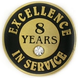 Blank Excellence In Service Pin - 8 Years, 3/4