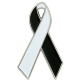 Blank Red And White Awareness Ribbon Pin, 1