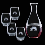 Custom 33 Oz. Riley Wine Carafe & 4 Stanford Wine Glasses