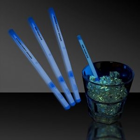 Custom 5" Single Color Blue Glow Swizzle Stick