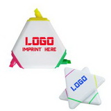 Custom Triangle Shaped 3 In 1 Highlighter, 3 1/2