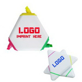 Custom Triangle Shaped 3 In 1 Highlighter, 3 1/2" L x 3 1/2" W