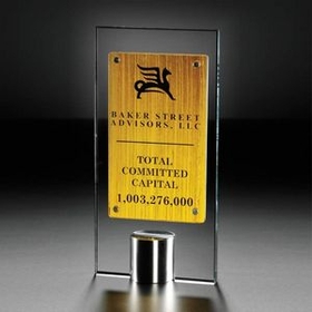 Custom Signature Series Mondrian Amber Award, 5" W x 10" H