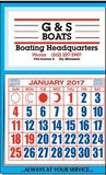 Custom Full Apron Calendar w/ Blue Border & H Pad