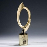 Custom Signature Series Synergy 24K Gold Plated Metal Award, 14
