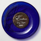 Custom Sapphire Blue Art Glass Wall Bowl, 14