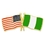 Blank Usa & Nigeria Flag Pin, 1 1/8" W X 1/2" H, Price/piece