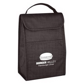 Custom Crosshatch Non-Woven Lunch Bag, 7" W x 10" H x 4" D