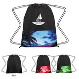 Custom Tropical Drawstring Backpack, 13