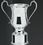 Custom Pewter Loving Cup Trophy w/ Tall Decorative Handles (8"), Price/piece