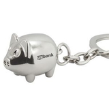 Custom Metal Pig Keychain, 3/4